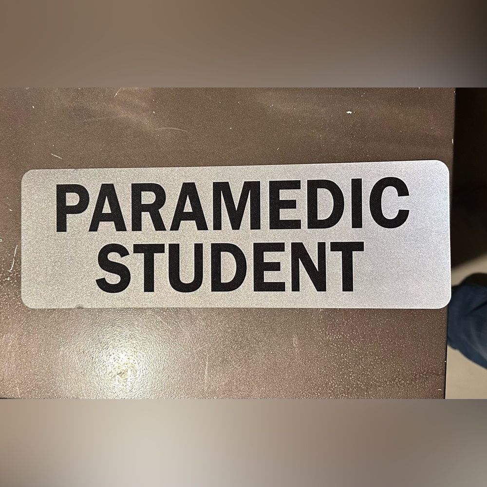 Reflective 'Paramedic Student' patch